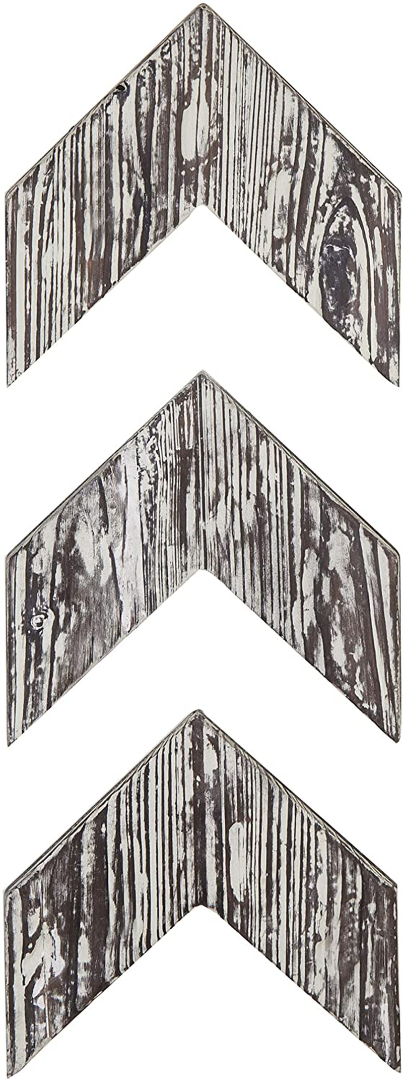 MyGift Vintage White Wood Wall-Mounted Decorative Arrowhead Chevrons Wall Decor, Set of 3 Home & Garden > Decor > Artwork > Sculptures & Statues MyGift Torched Brown  