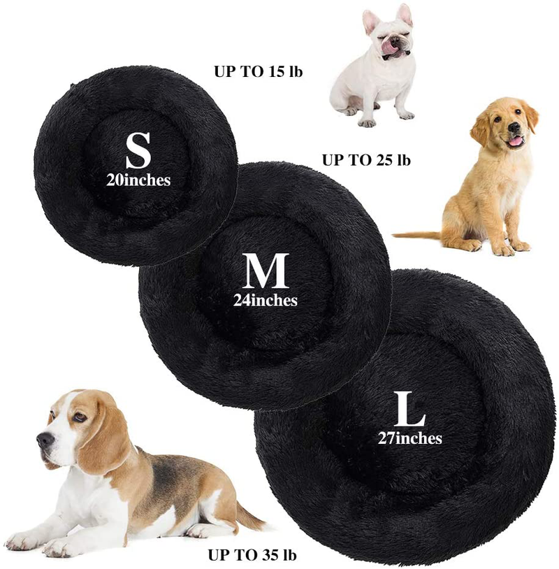 Sunstyle Home Soft Plush round Pet Bed for Cats or Small Dogs Cat Bed Self Warming Autumn Winter Indoor Sleeping Cozy Pet Bed for Small Dogs and Cats Donut anti Slip Bottom Animals & Pet Supplies > Pet Supplies > Cat Supplies > Cat Beds SunStyle Home   