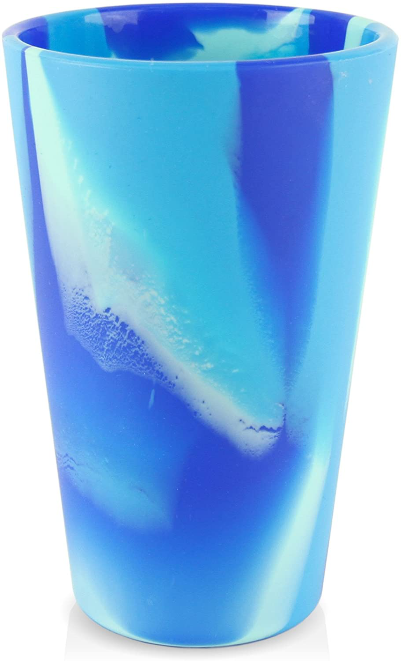 Silipint Silicone Pint Glass. Unbreakable, Reusable, Durable, and Guaranteed for Life. Shatterproof 16 Ounce Silicone Cups for Parties, Sports and Outdoors (2-Pack, Arctic Sky & Hippy Hop) Home & Garden > Kitchen & Dining > Tableware > Drinkware Silipint Arctic Sky Single 