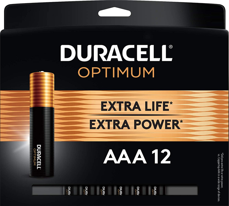 Duracell Optimum AAA Batteries | 12 Count Pack | Lasting Power Triple A Battery | Alkaline AAA Battery Ideal For Household And Office Devices | Resealable Package For Storage Electronics > Electronics Accessories > Power > Batteries Duracell 12 Count  