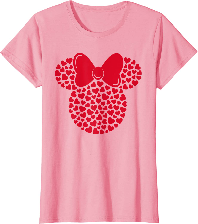 Disney Minnie Mouse Icon Filled with Hearts T-Shirt Home & Garden > Decor > Seasonal & Holiday Decorations Disney Pink Women XL