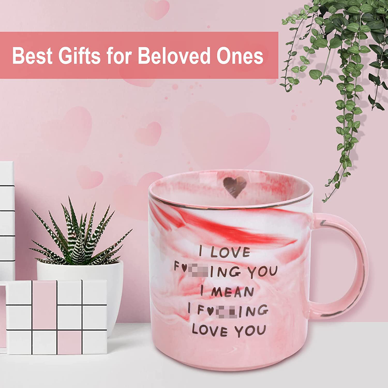 I Love You Mug Valentines Day Gifts for Her Funny Coffee Cup for Wife Girlfriend Women Birthday Gift Ideas for Her Mom Novelty Valentines Day/Mothers Day/Anniversary/Wedding Gift Marble Mug 12 Oz