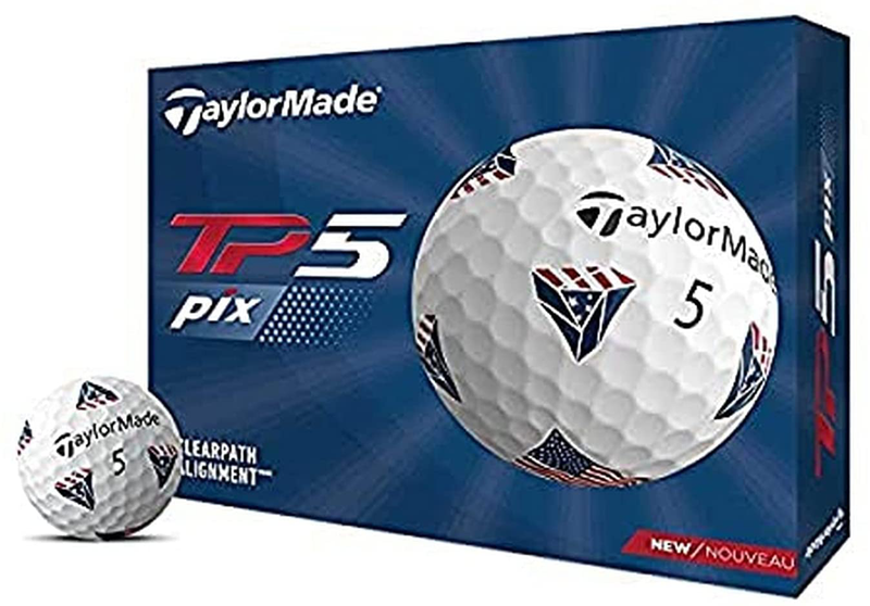 TaylorMade TP5 & TP5x Golf Balls (White, Yellow, Pix)  TaylorMade USA Pix 2021 TP5 