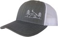 Threadbound Outdoor Trucker Hat Snapback - Tent Camping Design Sporting Goods > Outdoor Recreation > Camping & Hiking > Tent Accessories ThreadBound Heather Grey/White  