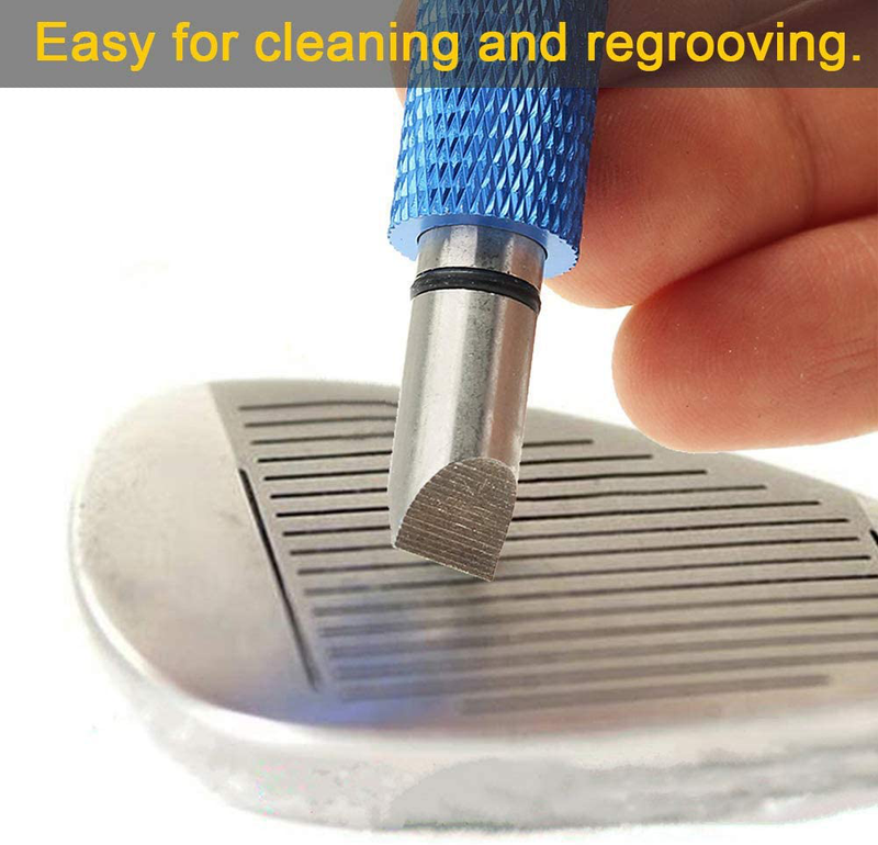 Golf Club Groove Sharpener, Re-Grooving Tool and Cleaner for Wedges & Irons - Generate Optimal Backspin - Suitable for U & V-Grooves  Bulex   