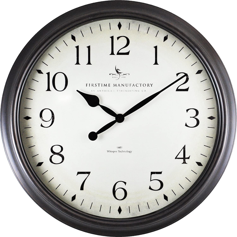 FirsTime & Co. Avery Whisper Wall Clock, American Crafted, Oil Rubbed Bronze, 20 x 2 x 20, Home & Garden > Decor > Clocks > Wall Clocks FirsTime & Co.   