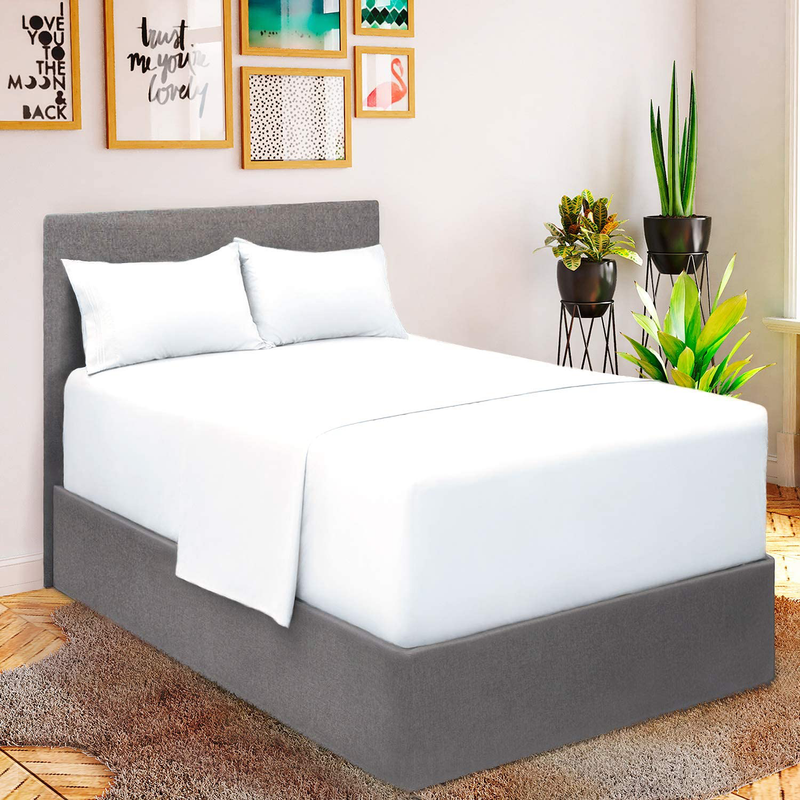 Mellanni Queen Sheet Set - Hotel Luxury 1800 Bedding Sheets & Pillowcases - Extra Soft Cooling Bed Sheets - Deep Pocket up to 16 inch Mattress - Wrinkle, Fade, Stain Resistant - 4 Piece (Queen, White) Home & Garden > Linens & Bedding > Bedding Mellanni White EXTRA DEEP pocket - Full size 