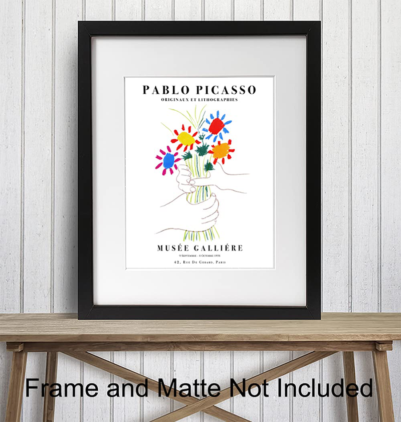 Pablo Picasso Wall Art & Decor - LARGE 11X14 - Pablo Picasso Poster Prints - Mid Century Modern Minimalist Abstract Aesthetic Room Decor - Gallery Wall Art - Bouquet of Peace - Flowers - Museum Poster Home & Garden > Decor > Artwork > Posters, Prints, & Visual Artwork Yellowbird Art & Design   
