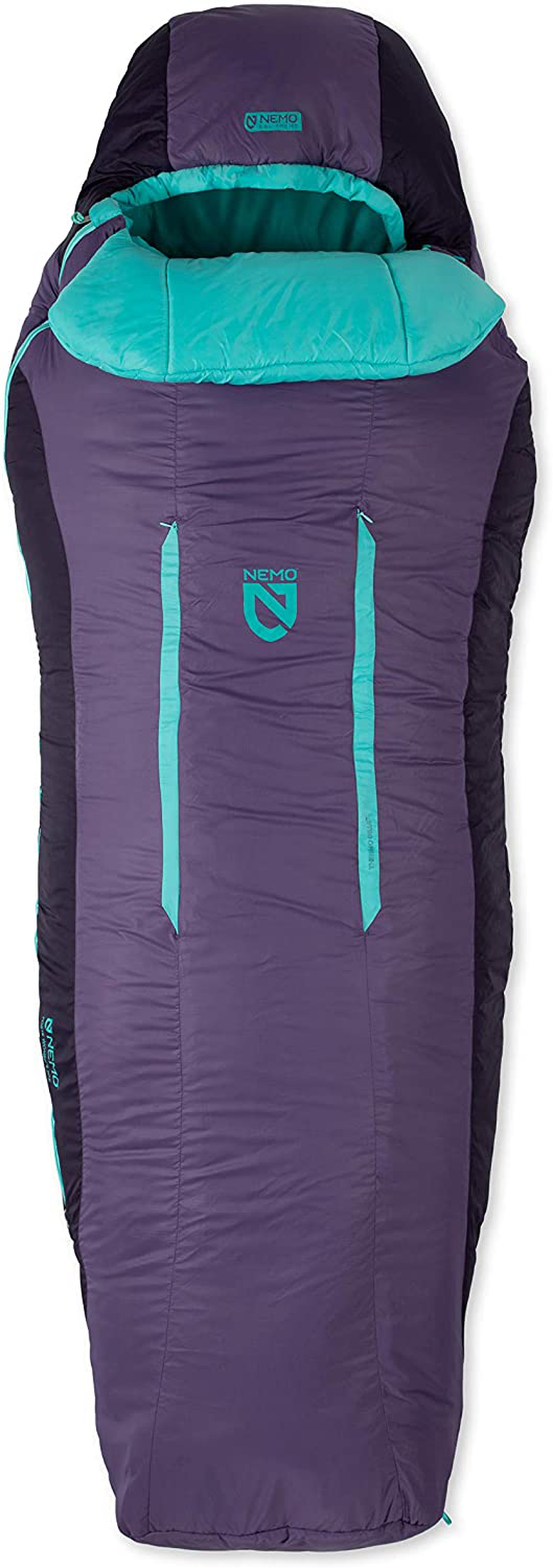 Nemo Forte Ultralight Synthetic Sleeping Bag (20 & 35 Degree) - Men'S & Womens Sporting Goods > Outdoor Recreation > Camping & Hiking > Sleeping Bags Nemo Tide Pool/Shaded Thistle 20-Degree, Regular (Women's) 