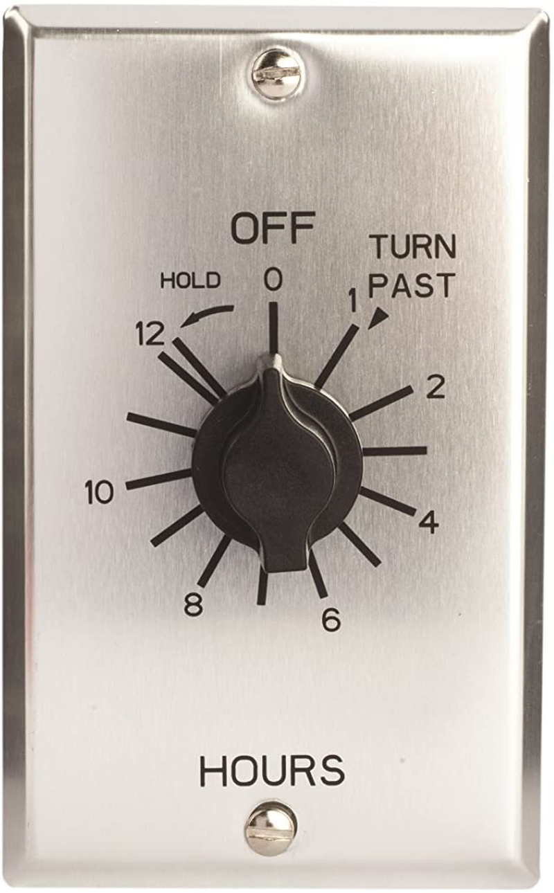TORK C512H Spring-Wound in-Wall Twist Timer with Commercial Style Metal Plate and 12-Hour Length for Automatic Shutoff of Motors or Lights Home & Garden > Lighting Accessories > Lighting Timers NSI   