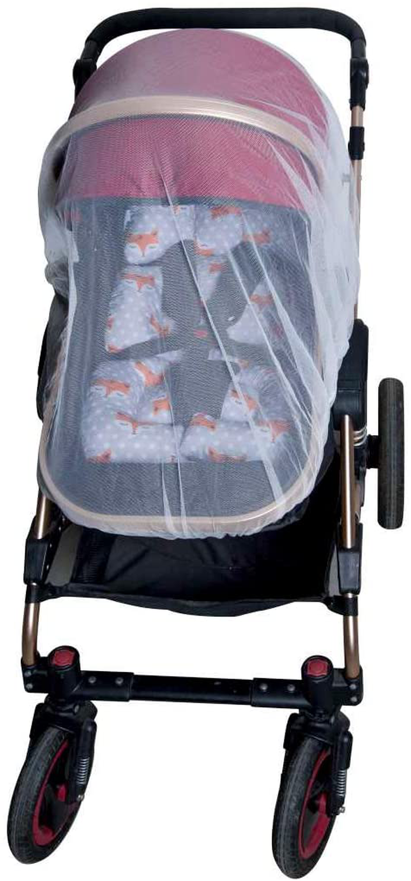Enovoe Mosquito Net for Stroller - Durable Baby Stroller Mosquito Net - Perfect Bug Net for Strollers, Bassinets, Cradles, Playards, Pack N Plays and Portable Mini Crib(White)