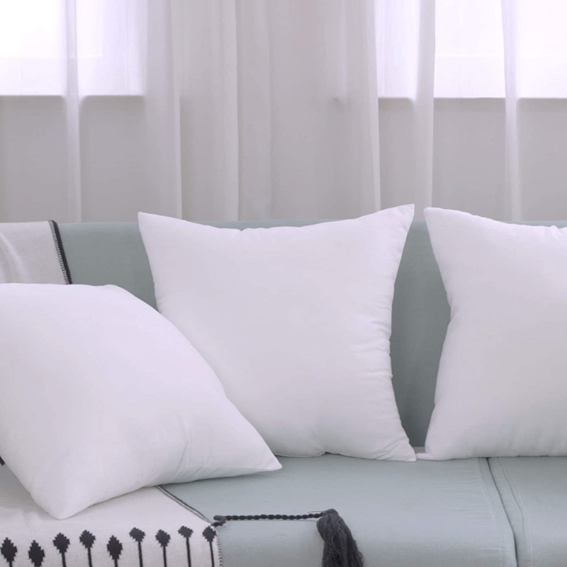 Ogrmar 4 Packs 18" X 18" Premium White Throw Pillow Insert Hypoallergenic High-Resilient PP Cotton Stuffer Pillow Insert Square Form Sham Stuffer Decorative Pillow, Cushion (18" X 18") Home & Garden > Decor > Chair & Sofa Cushions Ogrmar   