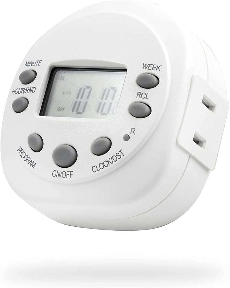 GE 7-Day Programmable Digital Timer, 1 Outlet Polarized, Plug-In Indoor, LED, CFL, Incandescent, Ideal for Lamps, Portable Fans, Seasonal Lighting, Small Appliances, 15154 Home & Garden > Lighting Accessories > Lighting Timers GE Polarized Outlet | 7-Day Prgrammable  