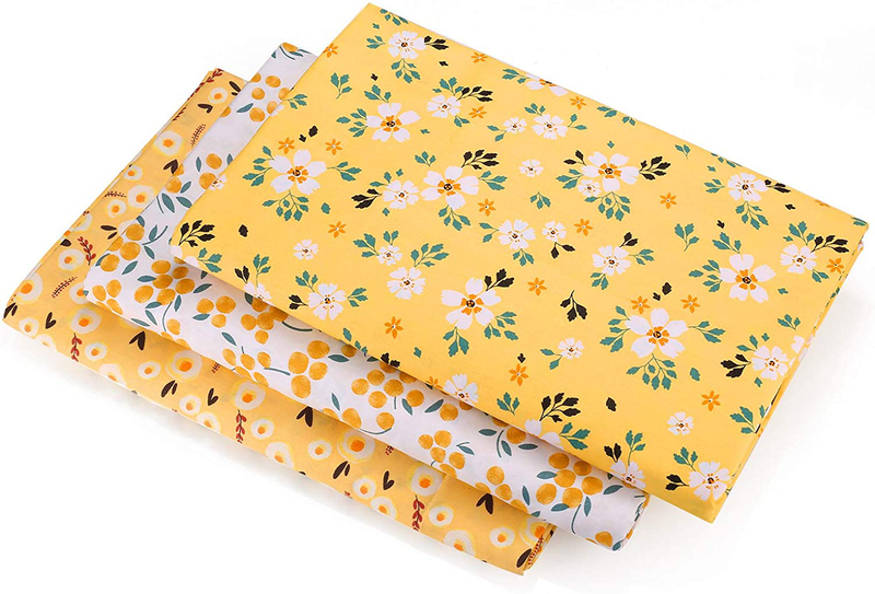 E&EY Fat Quarters Quilting Fabric Bundles 19” x 20” inches, for Patchwork Sewing Crafting Print Floral (Yellow) Arts & Entertainment > Hobbies & Creative Arts > Arts & Crafts > Art & Crafting Materials > Textiles > Fabric E&EY   