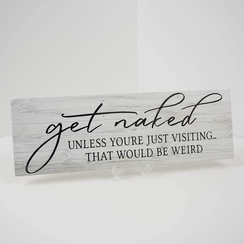Get Naked Sign Farmhouse Bathroom Signs Decor Funny Rules Home Decor Powder Room Wood Signs Gifts 6x18 Wood Sign B3-06180062008