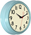 Lumuasky Retro Wall Clock 9.5 Inch Red Kitchen 50's Vintage Design Round Silent Non Ticking Battery Operated Quality Quartz Clock Home & Garden > Decor > Clocks > Wall Clocks Lumuasky Robin Egg Blue  