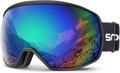 Snowledge Ski Goggles for Men Women with UV Protection, Anti-Fog Dual Lens  Snowledge 09 B-fk Green  