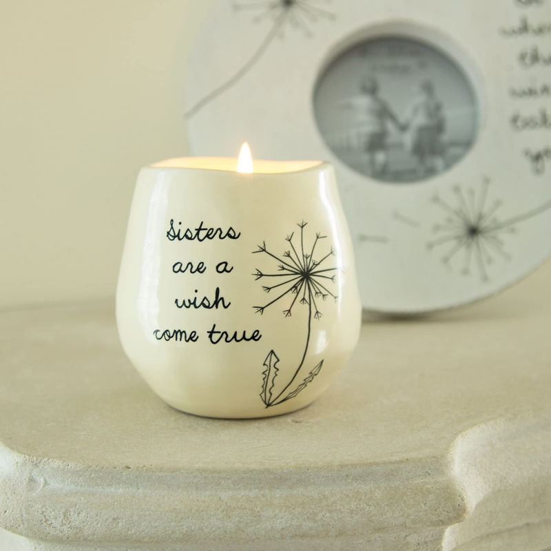 Pavilion Gift Company Plain Dandelion Sisters are a Wish Come True Yellow Ceramic Soy Serenity Scented Candle Home & Garden > Decor > Home Fragrances > Candles Pavilion Gift Company   