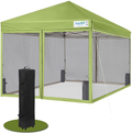 Quictent 10X10 Easy Pop up Canopy Tent Screened with Mosquito Netting Instant Gazebo Screen House Room Tent Waterproof, Roller Bag & 4 Sand Bags Included(Tan) Sporting Goods > Outdoor Recreation > Camping & Hiking > Mosquito Nets & Insect Screens Quictent Green 8 Feet x 8 Feet 
