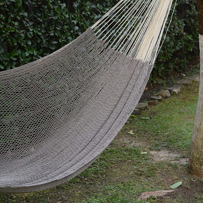 NOVICA Natural Grey Hand Woven Cotton 2 Person XL Mayan Rope Hammock with Hanging Accessories, Maya Mist' (Double)