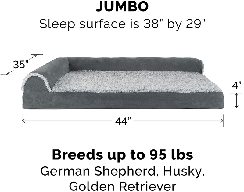 Furhaven Orthopedic and Memory Foam Pet Beds for Small, Medium, and Large Dogs and Cats - Two-Tone Plush L Chaise, Plush Velvet L Chaise, Southwestern Decor Sofa Dog Bed, and More Animals & Pet Supplies > Pet Supplies > Dog Supplies > Dog Beds Furhaven   