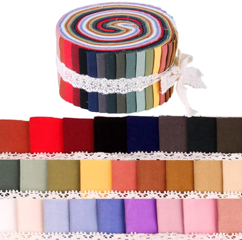Roll Up Cotton Fabric Quilting Strips, Jelly Roll Fabric, Cotton Craft Fabric Bundle, Patchwork Craft Cotton Quilting Fabric, Cotton Fabric, Quilting Fabric with Different Patterns for Crafts Arts & Entertainment > Hobbies & Creative Arts > Arts & Crafts > Art & Crafting Materials > Textiles > Fabric ZMAAGG 26pcs  