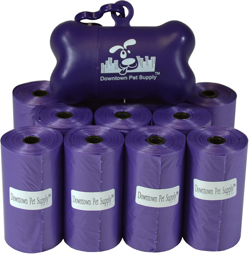 Downtown Pet Supply Dog Pet Waste Poop Bags with Leash Clip and Bag Dispenser - 180, 220, 500, 700, 880, 960, 2200 Bags Animals & Pet Supplies > Pet Supplies > Dog Supplies Downtown Pet Supply Purple 220 Bags 