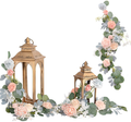 Ling's moment Handcrafted Rose Flower Garland Floral Arrangements Pack of 6 for Lanterns Wedding Table Centerpieces Floral Runner Wreath Decorations (Burgundy +Blush) Home & Garden > Decor > Home Fragrance Accessories > Candle Holders Ling's moment Pastel Blush  