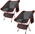 G4Free Upgraded 2 Pack Ultralight Folding Camping Chair, Portable Compact Heavy Duty for Outdoor, Camp, Travel, Beach, Picnic, Festival, Hiking, Backpacking Sporting Goods > Outdoor Recreation > Camping & Hiking > Camp Furniture G4Free Red  