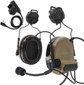TAC-SKY Tactical Headset Comta II Helmet Version Noise Reduction Sound Pick Up for Airsoft Activities (Coyote Brown)  TS TAC-SKY Tan  