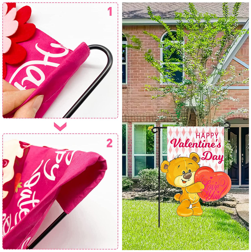 Teeker Valentines Day Decor - Valentines Day Flag Double Sided for Wedding Party Home Valentines Day Decorations Yard Outdoor Decoration 3D Print(Flag Pole NOT Included)… Home & Garden > Decor > Seasonal & Holiday Decorations Teeker   