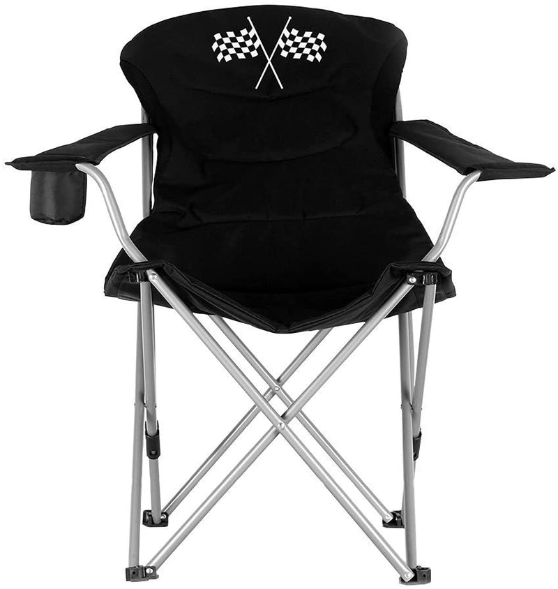 Ming'S Mark 36028 Foldable Reclining Camp Chair - Black / Gray Sporting Goods > Outdoor Recreation > Camping & Hiking > Camp Furniture Stylish Camping Black W/ Checkered Flag  