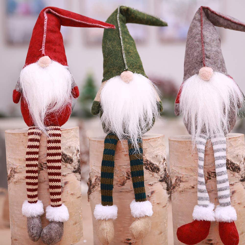 Flying Spoon 3pcs Handmade Christmas Gnome Decoration Swedish Figurines Sitting Long-Legged Christmas elf Bottle Decoration Set Home & Garden > Decor > Seasonal & Holiday Decorations& Garden > Decor > Seasonal & Holiday Decorations Flying Spoon   