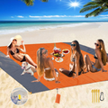 Fashion Beach Blanket, Oversize 108" x 120" for 10-12 Adult Waterproof Outdoor Portable Picnic Mat with 4 x Stakes & Corner Pockets - Beach Mat for Travel, Camping, Hiking, Music Festivals, BBQ (Blue) Home & Garden > Lawn & Garden > Outdoor Living > Outdoor Blankets > Picnic Blankets Epesl Orange+grey 96" x 108" 