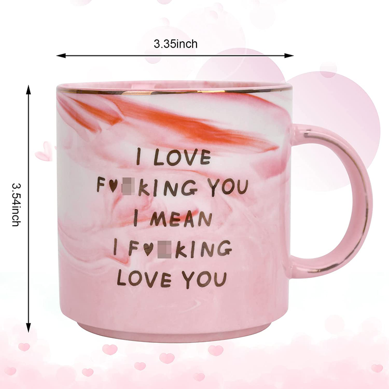 I Love You Mug Valentines Day Gifts for Her Funny Coffee Cup for Wife Girlfriend Women Birthday Gift Ideas for Her Mom Novelty Valentines Day/Mothers Day/Anniversary/Wedding Gift Marble Mug 12 Oz
