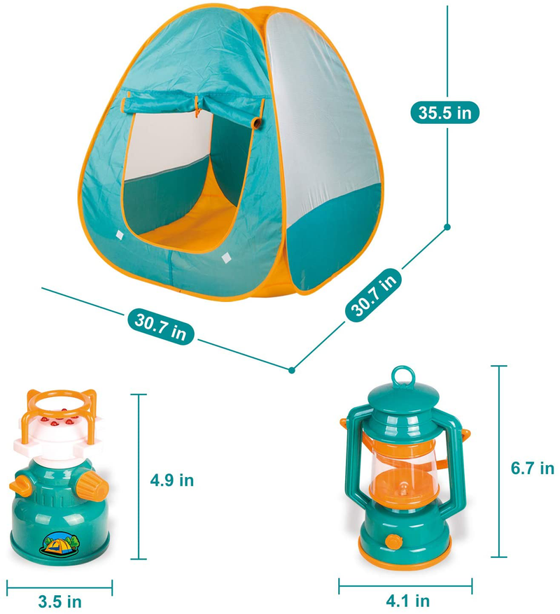 FUN LITTLE TOYS Kids Play Tent, Pop up Tent with Kids Camping Gear Set, Outdoor Toys Camping Tools Set for Kids, 18 Pieces Sporting Goods > Outdoor Recreation > Camping & Hiking > Camping Tools FUN LITTLE TOYS   