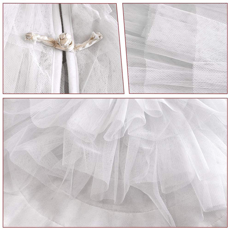 Ivenf Christmas Tree Skirt, 30 inches Small Tulle 6-Layer Ruffled Skirt, White Elegant Xmas Tree Holiday Decorations