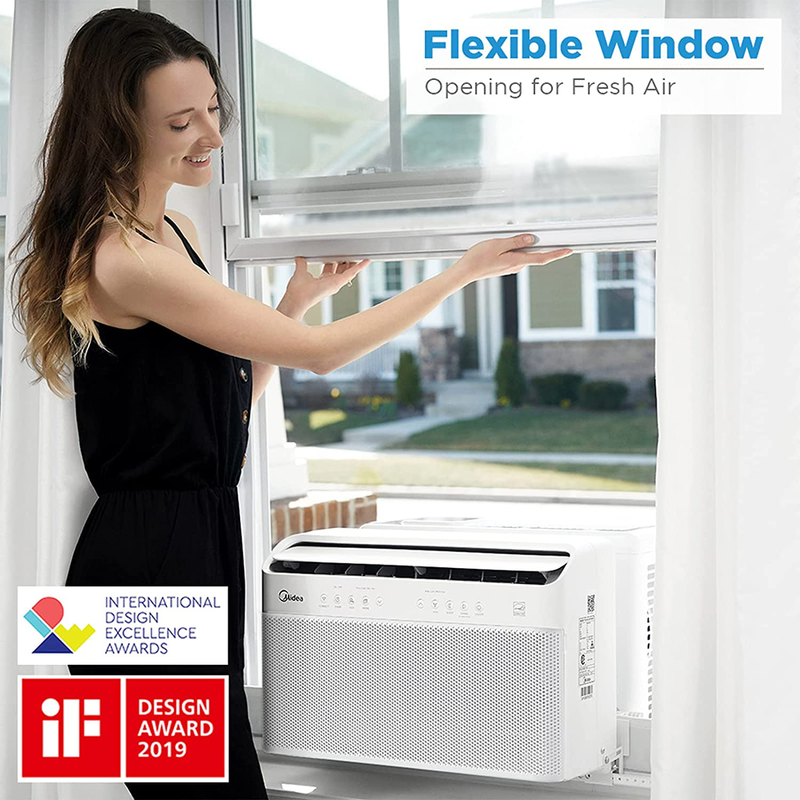 Midea U Inverter Window Air Conditioner 8,000BTU, U-Shaped AC with Open Window Flexibility, Robust Installation,Extreme Quiet, 35% Energy Saving, Smart Control, Alexa, Remote, Bracket Included Home & Garden > Household Appliances > Climate Control Appliances > Air Conditioners Midea   