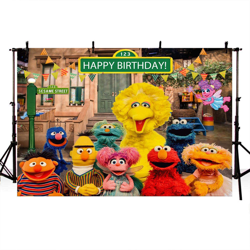 Sesame Street Backdrop | First Birthday | Party Supplies | Decorations | 1st | Girl | Boy | Banner Photography Background Home & Garden > Decor > Seasonal & Holiday Decorations& Garden > Decor > Seasonal & Holiday Decorations Fane   