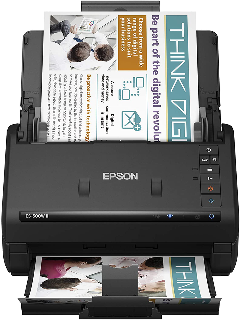 Epson Workforce ES-500W II Wireless Color Duplex Desktop Document Scanner for PC and Mac, with Auto Document Feeder (ADF) and Scan from Smartphone or Tablet Electronics > Print, Copy, Scan & Fax > Printers, Copiers & Fax Machines Epson ES-500W II - New  