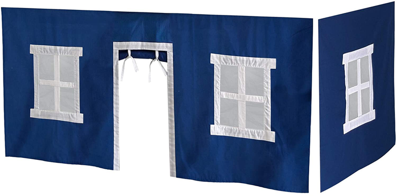 Max & Lily Cotton Underbed Curtains, Blue & White Sporting Goods > Outdoor Recreation > Camping & Hiking > Tent Accessories Max & Lily Blue & White  