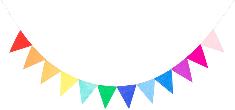 LOVENJOY 2 Assembled Rainbow Banners Felt Bunting Multicolor for Colorful Birthday Party Decorations Home & Garden > Decor > Seasonal & Holiday Decorations& Garden > Decor > Seasonal & Holiday Decorations LOVENJOY One banner prestrung (7ft)  