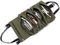 Super Roll Tool Roll,Multi-Purpose Tool Roll up Bag, Wrench Roll Pouch,Canvas Tool Organizer Bucket,Car First Aid Kit Wrap Roll Storage Case,Hanging Tool Zipper Carrier Tote,Car Camping Gear Sporting Goods > Outdoor Recreation > Camping & Hiking > Camping Tools HERSENT Army Green  