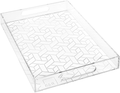 R&R Clear Acrylic Tray with Handles - 17" x 12" (Floral). Spillproof Design Makes This The Perfect Large Serving Tray, Vanity Tray, Bathroom Tray, Coffee Table Tray, Bed Tray or Decorative Tray…
