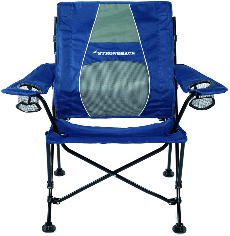 STRONGBACK 3.0 Guru Camp Chair, Original, Navy/Grey Sporting Goods > Outdoor Recreation > Camping & Hiking > Camp Furniture STRONGBACK Navy/Grey Guru Gen 1 