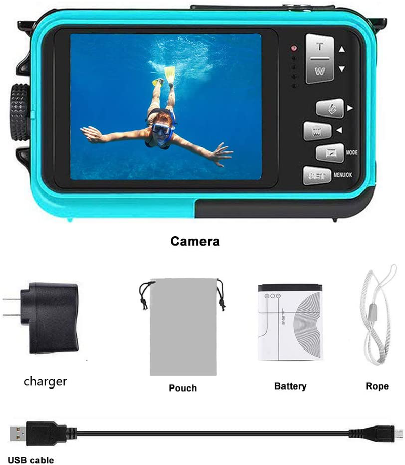 Waterproof Digital Camera Underwater Camera Full HD 2.7K 48 MP Video Recorder Selfie Dual Screens 16X Digital Zoom Flashlight Waterproof Camera for Snorkeling Cameras & Optics > Cameras > Digital Cameras YISENCE   