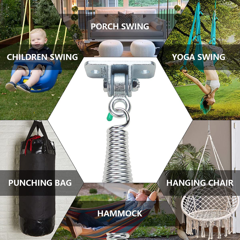 Porch Swing Hanging Kit, Butizone Heavy Duty Swing Hangers and Springs for Ceiling Mount Porch Swings and Hammock Chairs, 700 Lbs. Capacity, Set of 2 Home & Garden > Lawn & Garden > Outdoor Living > Porch Swings Butizone   