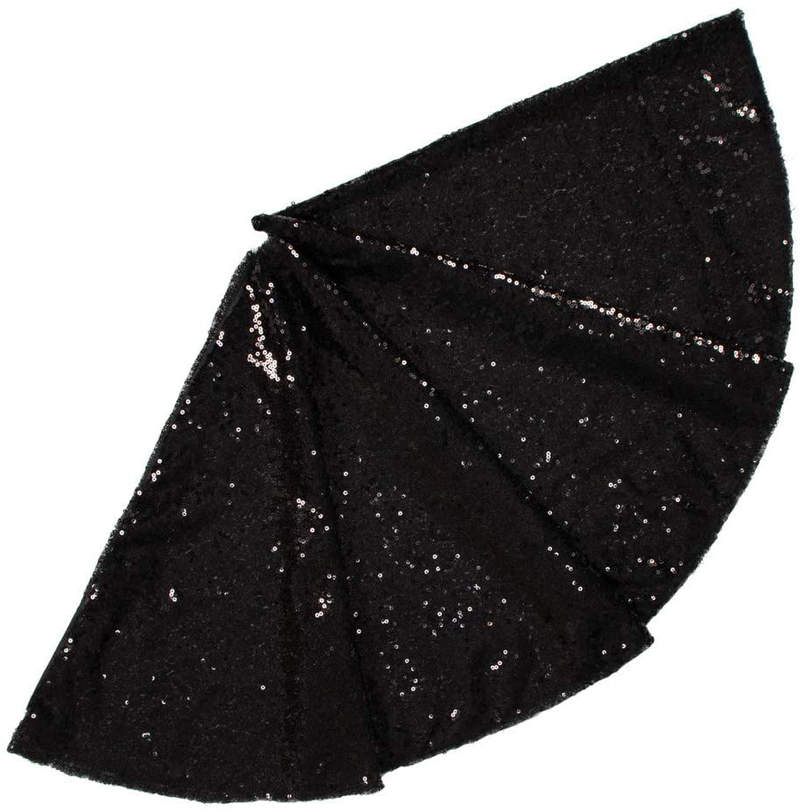 ShinyBeauty Small Tree Skirt Embroidered and Sequined Holiday-Black-Sequin Tree Skirt-24Inch Christmas Tree Skirt Christmas Decorations Mini Tree Skirt for Small/Slim/Pencil/Tabletop Trees Home & Garden > Decor > Seasonal & Holiday Decorations > Christmas Tree Skirts ShinyBeauty Black 24Inch 