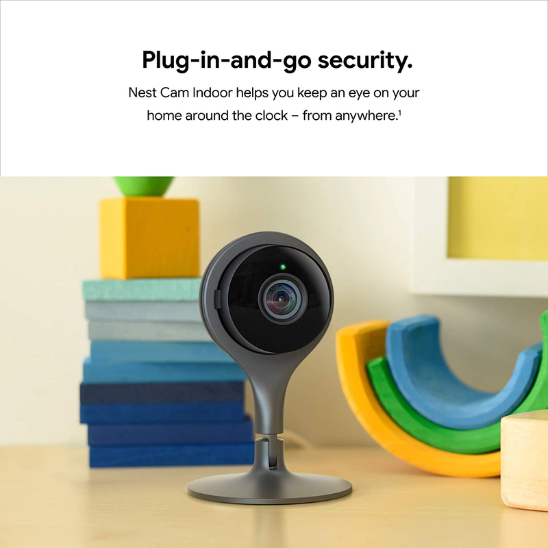 Google Nest Cam Indoor - Wired Indoor Camera for Home Security - Control with Your Phone and Get Mobile Alerts - Surveillance Camera with 24/7 Live Video and Night Vision