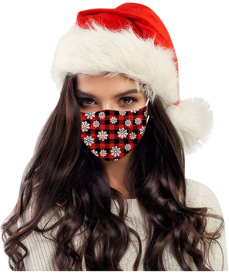 Christmas Disposable Face_Masks for Adults Women Cute Printed 3 Layer New Year Holiday Face_Mask Winter Paper Face_Cover Home & Garden > Decor > Seasonal & Holiday Decorations& Garden > Decor > Seasonal & Holiday Decorations Fayshow0   